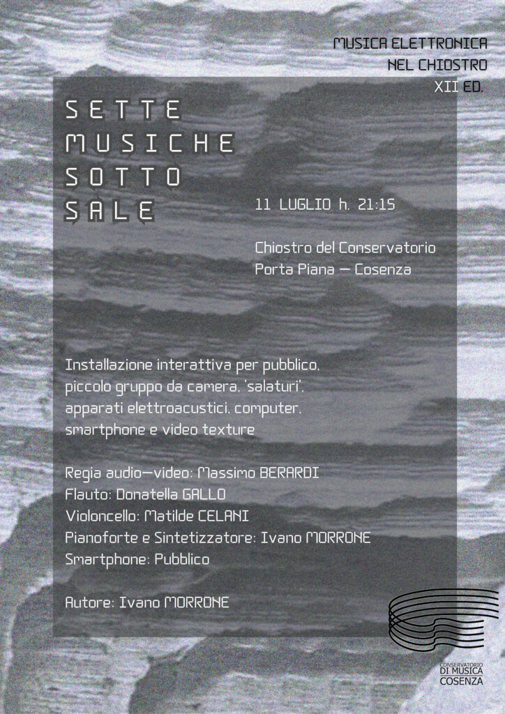 Sette musiche sotto sale – 11 luglio 2024 – Musica Elettronica nel Chiostro XII Ed.