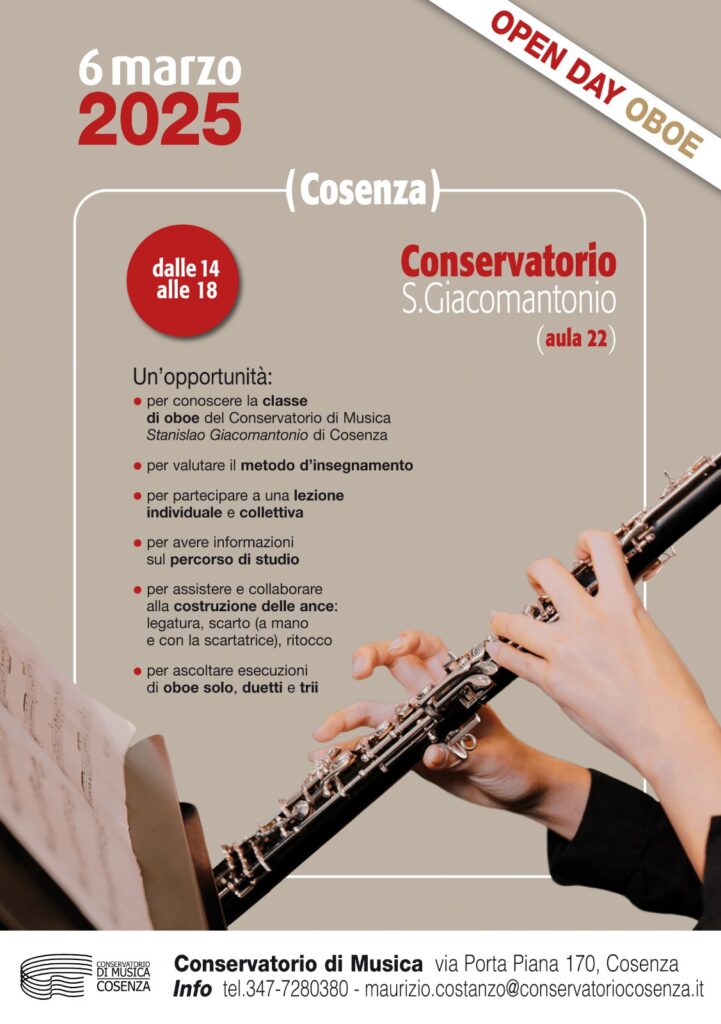 OPEN DAY OBOE – 6 marzo 2025